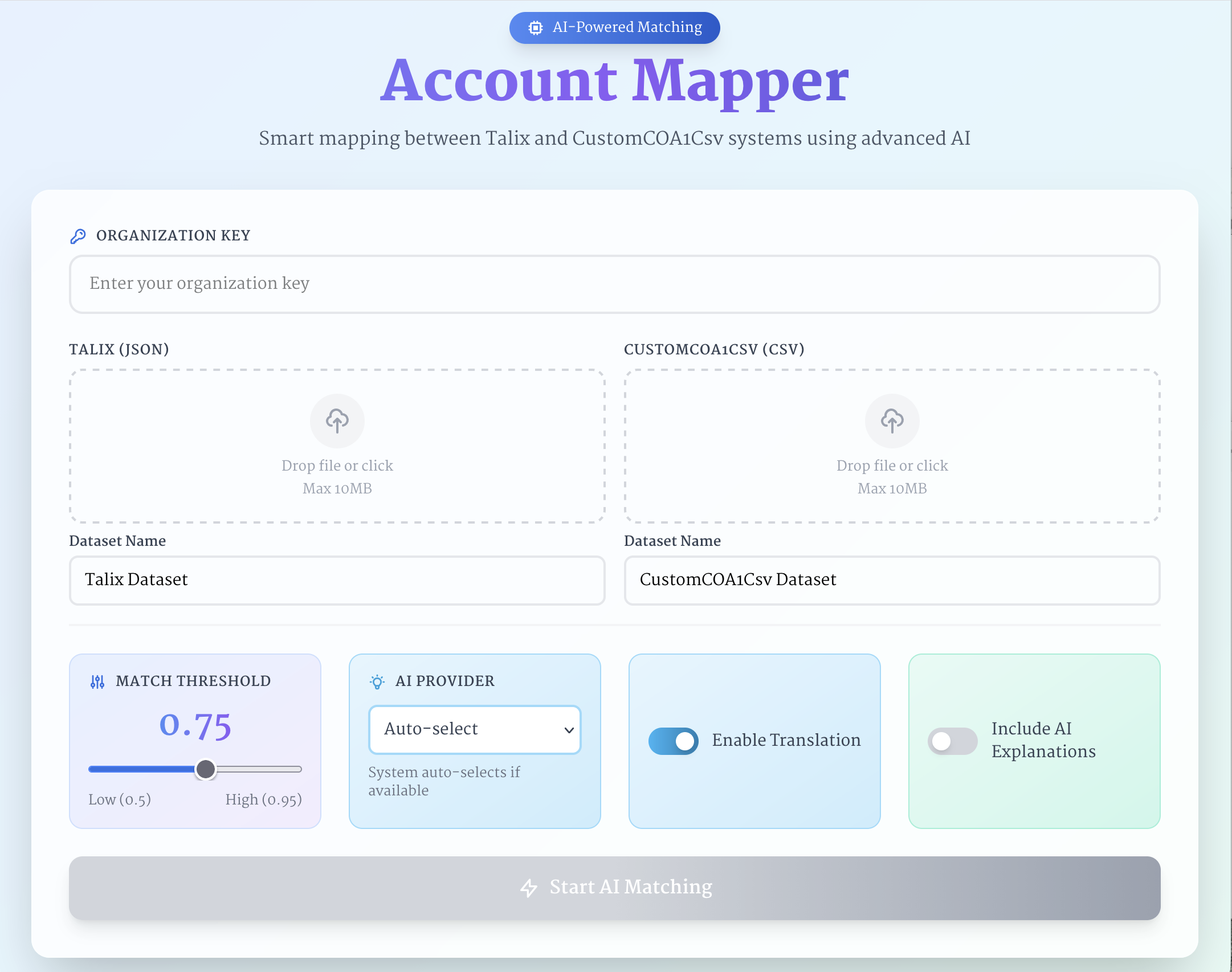 Chart of Accounts Mapper